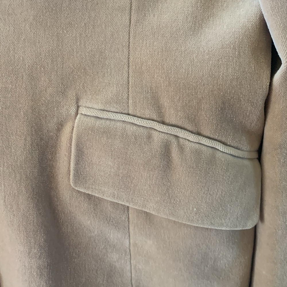 OZOC VELVET BLAZER TORTOISE BUTTONS WOMENS 40 DOUBLE BUTTON LINED CAMEL TAN EUC - Picture 4 of 11